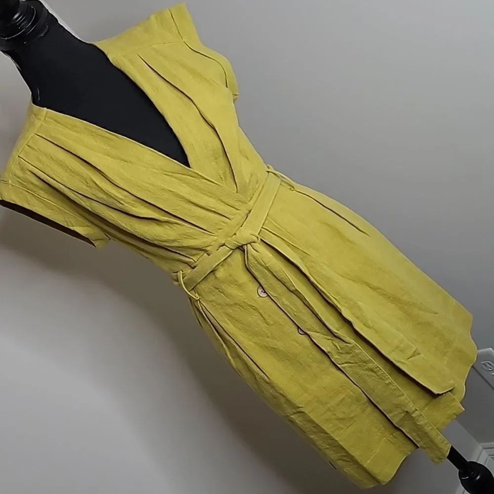 hashing in friend sz s double breasted dress  100% ramie NWT